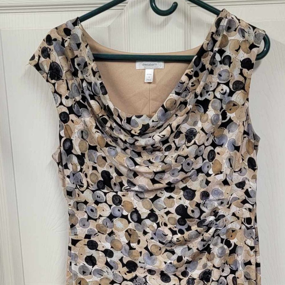 Dress Barn Cotton Candy Inkblot Cowl Neck Sheath Dress (14)